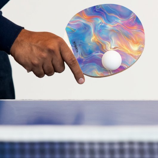 Colorful opal swirly flowing marble texture tischtennis schläger (InSitu)