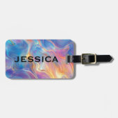 Colorful Opal swirly Marble texture Gepäckanhänger (Vorderseite horizontal)
