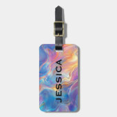 Colorful Opal swirly Marble texture Gepäckanhänger (Vorderseite vertikal)