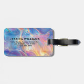 Colorful Opal swirly Marble texture Gepäckanhänger (Rückseite horizontal)