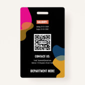 Colorful Organic Blobs Professional Employee ID Ausweis (Rückseite)