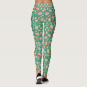 Colorful Organic Pebble Stone Green Repeat Pattern Leggings (Rückseite)