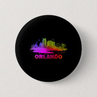 Colorful Orlando Cityscape Souvenir - Orlando Button