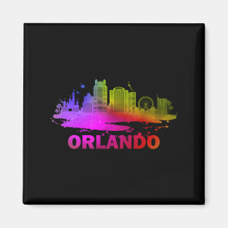 Colorful Orlando Cityscape Souvenir - Orlando Magnet