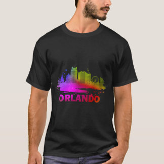 Colorful Orlando Cityscape Souvenir - Orlando T-Shirt
