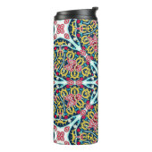 Colorful Ornamental Rosette Mandala Art Thermosbecher (Nach links gedreht)