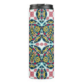 Colorful Ornamental Rosette Mandala Art Thermosbecher (Rückseite)