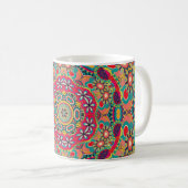 Colorful Ornate Kaleidoscope Mandala Pattern Kaffeetasse (VorderseiteRechts)