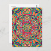 Colorful Ornate Kaleidoscope Mandala Pattern Postkarte (Vorne/Hinten)
