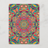 Colorful Ornate Kaleidoscope Mandala Pattern Postkarte (Vorderseite)