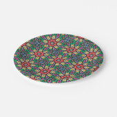 Colorful Ornate Kaleidoscope Pattern Elegant Pappteller (Schrägansicht)