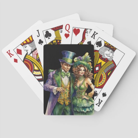 COLORFUL ORNATE MARDI GRAS COUPLE SPIELKARTEN (Rückseite)