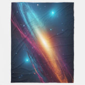 Colorful Outer Space Cosmic Nebula Abstract Fleecedecke (Vorderseite)