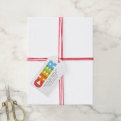 Colorful Overlapping CHEER Christmas Wish Geschenkanhänger (Mit Garn)