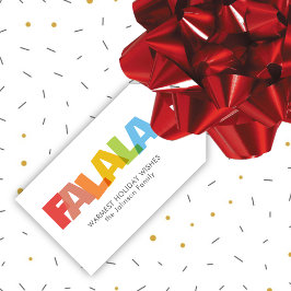 Colorful Overlapping FA LA LA Christmas Wish Geschenkanhänger