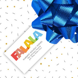 Colorful Overlapping FA LA LA Christmas Wish Geschenkanhänger