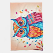 Colorful Owl Branch Art Geschirrtuch (Vertikal)