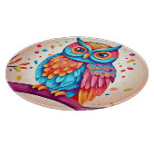 Colorful Owl Branch Art Schneidebrett (Ecke)