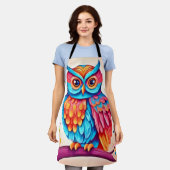 Colorful Owl Branch Art Schürze (Getragen)