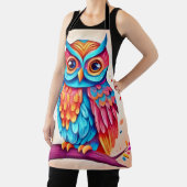Colorful Owl Branch Art Schürze (InSitu)