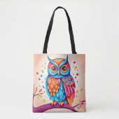 Colorful Owl Branch Art Tasche (Vorderseite)