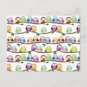 Colorful owls haben uns einen Kick gegeben. Postkarte