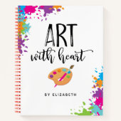 Colorful Paint Party Personalized Sketchbook Notizblock (Vorderseite)