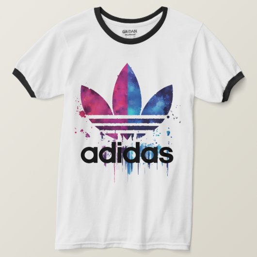 Colorful Paint Splash Logo Graphic Ringer T-Shirt (Design vorne)