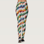 Colorful Paint Splatter Abstract Pattern Leggings (Rückseite)