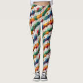 Colorful Paint Splatter Abstract Pattern Leggings (Vorderseite)