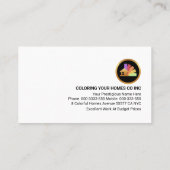 Colorful Paint Splatter Home Painter Service Visitenkarte (Rückseite)
