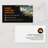 Colorful Paint Splatter Home Painting Painter Visitenkarte (Vorne/Hinten)