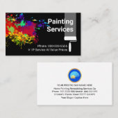 Colorful Paint Splatter Home Painting Visitenkarte (Vorne/Hinten)