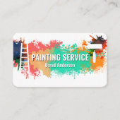 Colorful Paint Splatter Home Remodeling Visitenkarte (Vorderseite)
