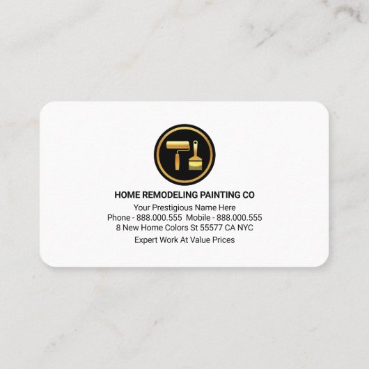 Colorful Paint Splatter Home Remodeling Visitenkarte (Rückseite)