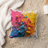 Colorful Paint Splatter Pillow Kissen (Decke)