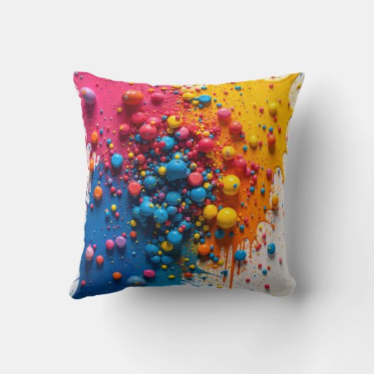 Colorful Paint Splatter Pillow Kissen (Rückseite)