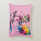 Colorful Painted Girl Skateboarder Birthday Gift Dekokissen (Rückseite(Vertikal))