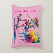 Colorful Painted Girl Skateboarder Birthday Gift Dekokissen (Vorderseite(Vertikal))