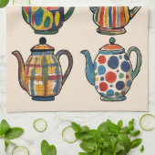 Colorful Painterly Teapot Towel Geschirrtuch (Gefaltet)