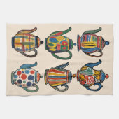 Colorful Painterly Teapot Towel Geschirrtuch (Horizontal)