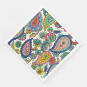 Colorful Paisley Abstrakt Groovy Serviette (Ecke)