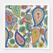 Colorful Paisley Abstrakt Groovy Serviette (Vorderseite)