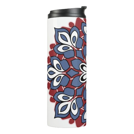 Colorful Paisley Boho Pattern Mug Design Thermosbecher (Nach links gedreht)