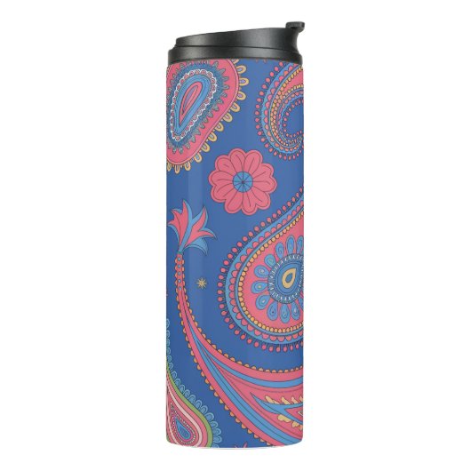 Colorful Paisley Boho Pattern Mug Design Thermosbecher (Nach links gedreht)