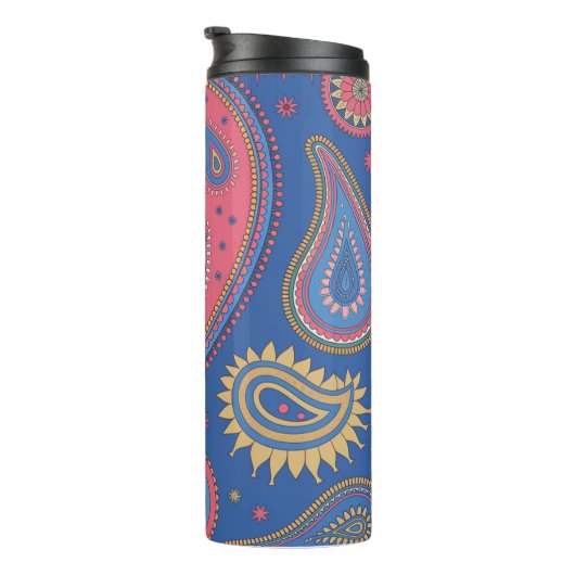 Colorful Paisley Boho Pattern Mug Design Thermosbecher (Nach rechts gedreht)
