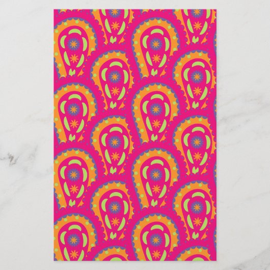 Colorful Paisley Briefpapier (Vorderseite)