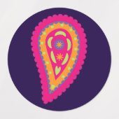 Colorful Paisley Etiketten (Design 1)