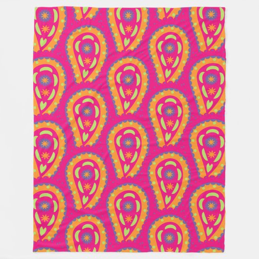 Colorful Paisley Fleecedecke (Vorderseite)