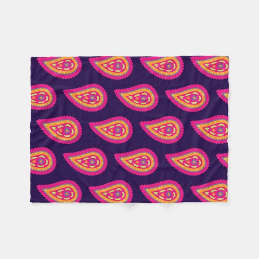 Colorful Paisley Fleecedecke (Vorderseite (Horizontal))